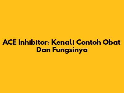 ACE Inhibitor: Kenali Contoh Obat Dan Fungsinya