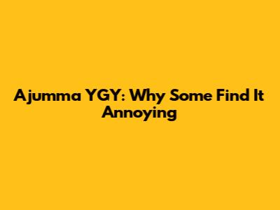 Ajumma YGY: Why Some Find It Annoying