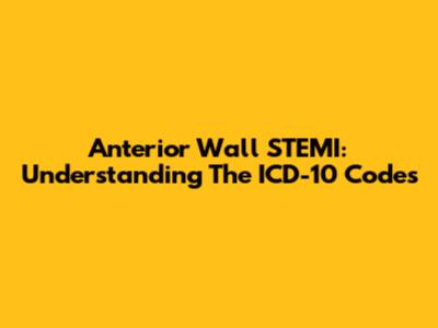 Anterior Wall STEMI: Understanding The ICD-10 Codes