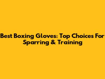 Best Boxing Gloves: Top Choices For Sparring & Training