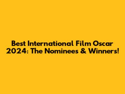 Best International Film Oscar 2024: The Nominees & Winners!