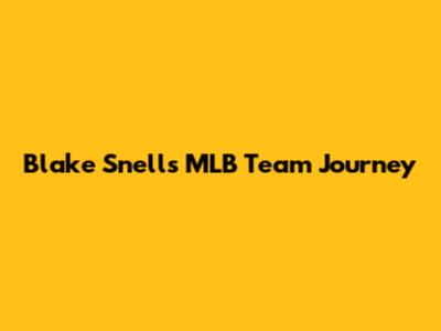 Blake Snell's MLB Team Journey