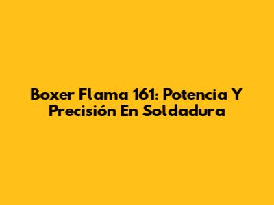 Boxer Flama 161: Potencia Y Precisión En Soldadura