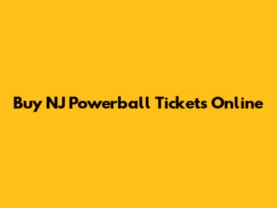 Buy NJ Powerball Tickets Online