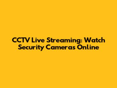 CCTV Live Streaming: Watch Security Cameras Online