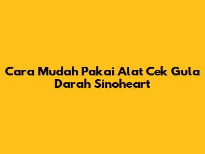 Cara Mudah Pakai Alat Cek Gula Darah Sinoheart