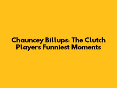 Chauncey Billups: The Clutch Player's Funniest Moments