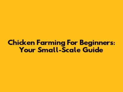 Chicken Farming For Beginners: Your Small-Scale Guide