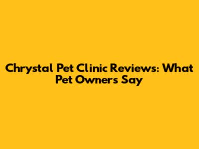 Chrystal Pet Clinic Reviews: What Pet Owners Say