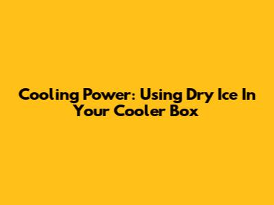 Cooling Power: Using Dry Ice In Your Cooler Box