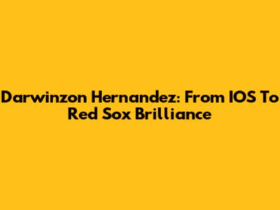 Darwinzon Hernandez: From IOS To Red Sox Brilliance