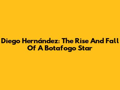 Diego Hernández: The Rise And Fall Of A Botafogo Star