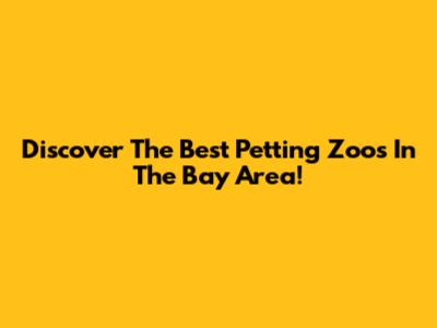 Discover The Best Petting Zoos In The Bay Area!