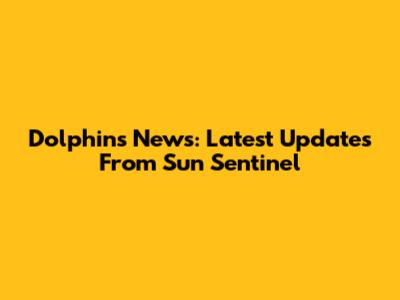 Dolphins News: Latest Updates From Sun Sentinel