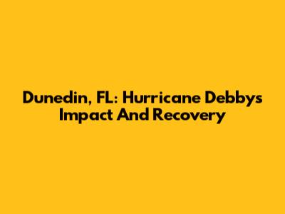 Dunedin, FL: Hurricane Debby's Impact And Recovery