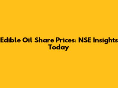 Edible Oil Share Prices: NSE Insights Today