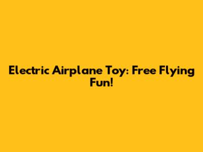 Electric Airplane Toy: Free Flying Fun!