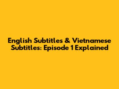 English Subtitles & Vietnamese Subtitles: Episode 1 Explained