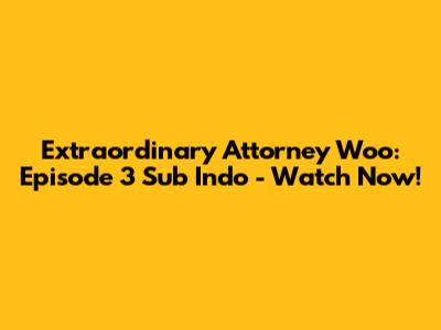 Extraordinary Attorney Woo: Episode 3 Sub Indo - Watch Now!