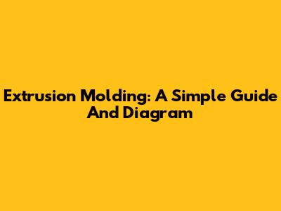 Extrusion Molding: A Simple Guide And Diagram