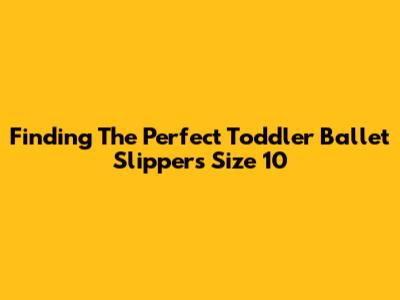 Finding The Perfect Toddler Ballet Slippers Size 10