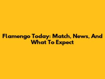 Flamengo Today: Match, News, And What To Expect