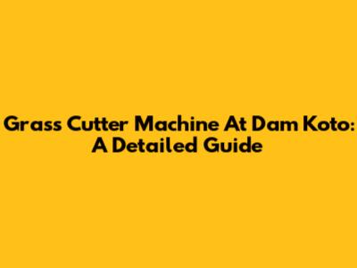 Grass Cutter Machine At Dam Koto: A Detailed Guide