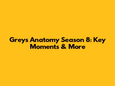 Grey's Anatomy Season 8: Key Moments & More