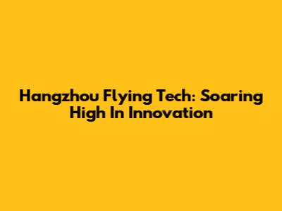 Hangzhou Flying Tech: Soaring High In Innovation