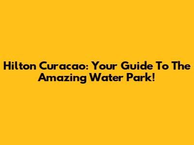 Hilton Curacao: Your Guide To The Amazing Water Park!