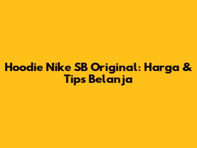 Hoodie Nike SB Original: Harga & Tips Belanja