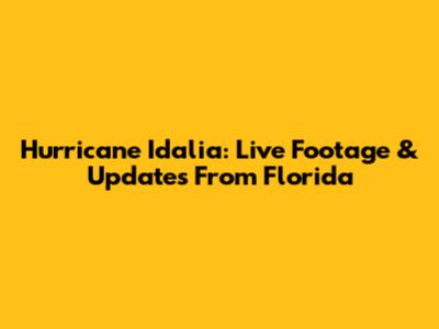 Hurricane Idalia: Live Footage & Updates From Florida