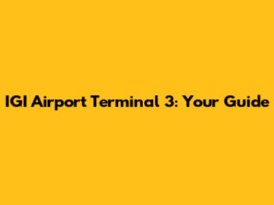 IGI Airport Terminal 3: Your Guide