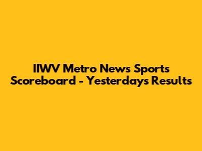 IIWV Metro News Sports Scoreboard - Yesterday's Results