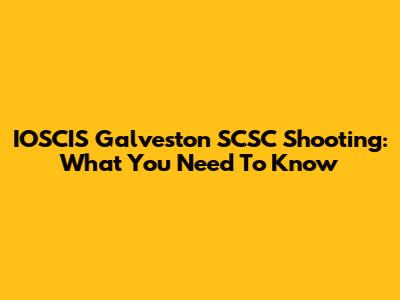 IOSCIS Galveston SCSC Shooting: What You Need To Know