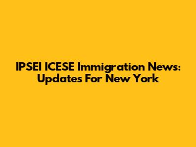 IPSEI ICESE Immigration News: Updates For New York