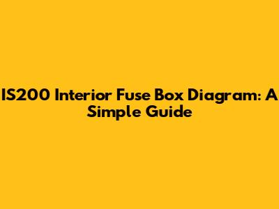 IS200 Interior Fuse Box Diagram: A Simple Guide