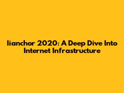 Iianchor 2020: A Deep Dive Into Internet Infrastructure