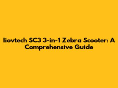 Iiovtech SC3 3-in-1 Zebra Scooter: A Comprehensive Guide