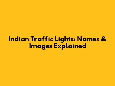 Indian Traffic Lights: Names & Images Explained
