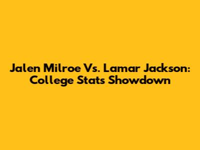 Jalen Milroe Vs. Lamar Jackson: College Stats Showdown