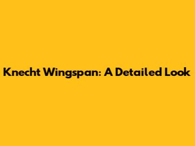 Knecht Wingspan: A Detailed Look