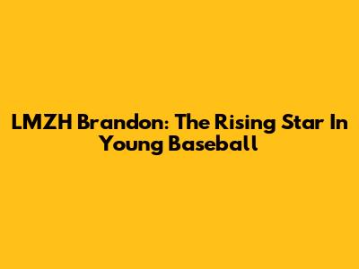 LMZH Brandon: The Rising Star In Young Baseball