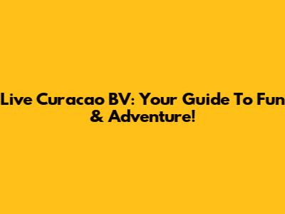 Live Curacao BV: Your Guide To Fun & Adventure!