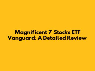 Magnificent 7 Stocks ETF Vanguard: A Detailed Review