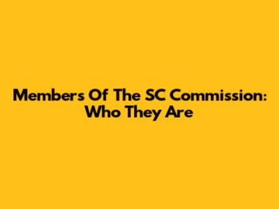 Members Of The SC Commission: Who They Are