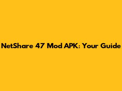 NetShare 47 Mod APK: Your Guide