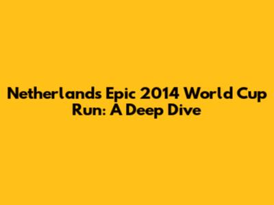 Netherlands' Epic 2014 World Cup Run: A Deep Dive