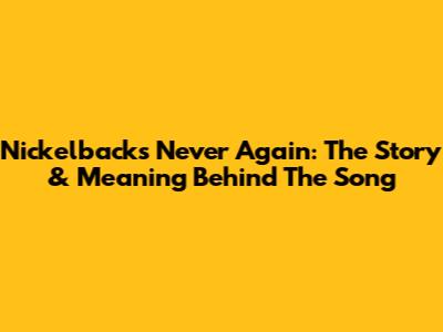Nickelback's 'Never Again': The Story & Meaning Behind The Song
