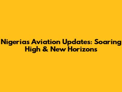 Nigeria's Aviation Updates: Soaring High & New Horizons